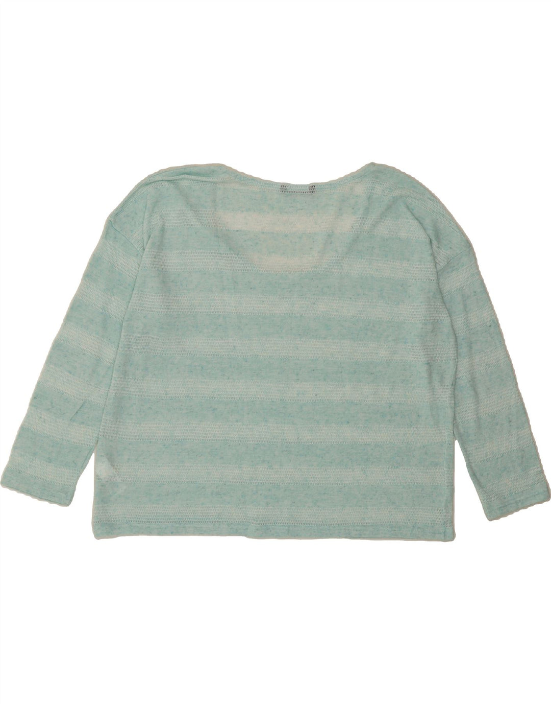 MARKS & SPENCER Womens Oversized Top Long Sleeve UK 18 XL  Green Striped Vintage Marks & Spencer and Second-Hand Marks & Spencer from Messina Hembry 