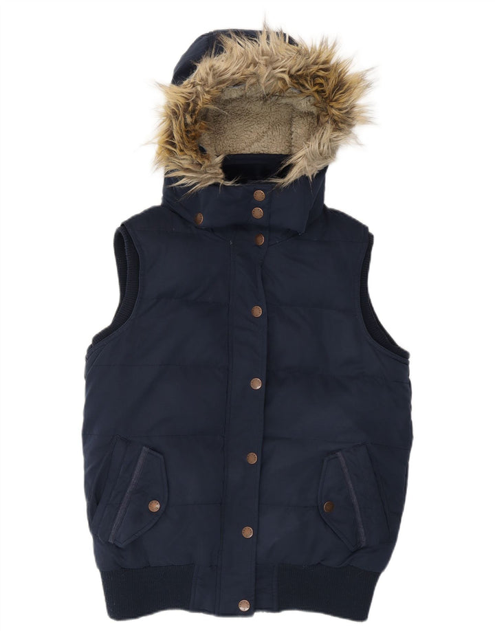 Fat Face Γυναικεία κουκούλα με επένδυση Gilet UK 10 Small Navy Blue Polyester