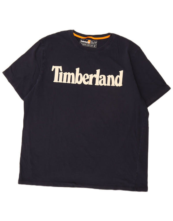 Timberland Mens Regular Fit Graphic T-Shirt Top 2XL Navy Blue Cotton