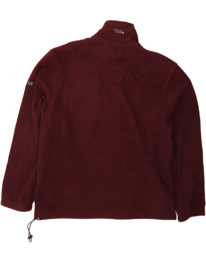 IZOD Mens Zip Neck Fleece Jumper XL Maroon Polyester Vintage Izod and Second-Hand Izod from Messina Hembry 