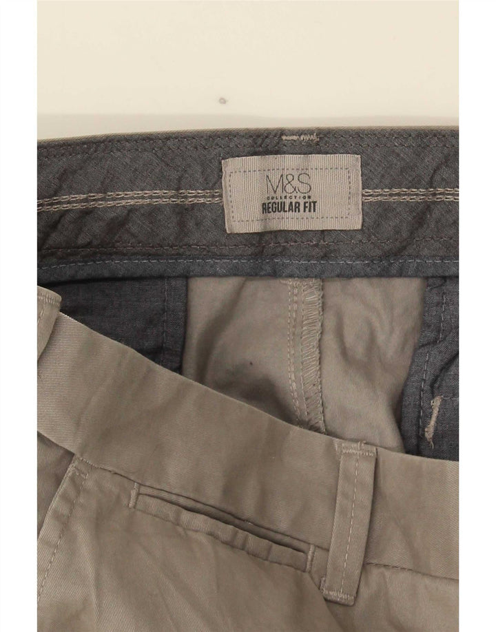 Marks & Spencer Ανδρικό παντελόνι Chino με κανονική εφαρμογή W36 L30 Γκρι