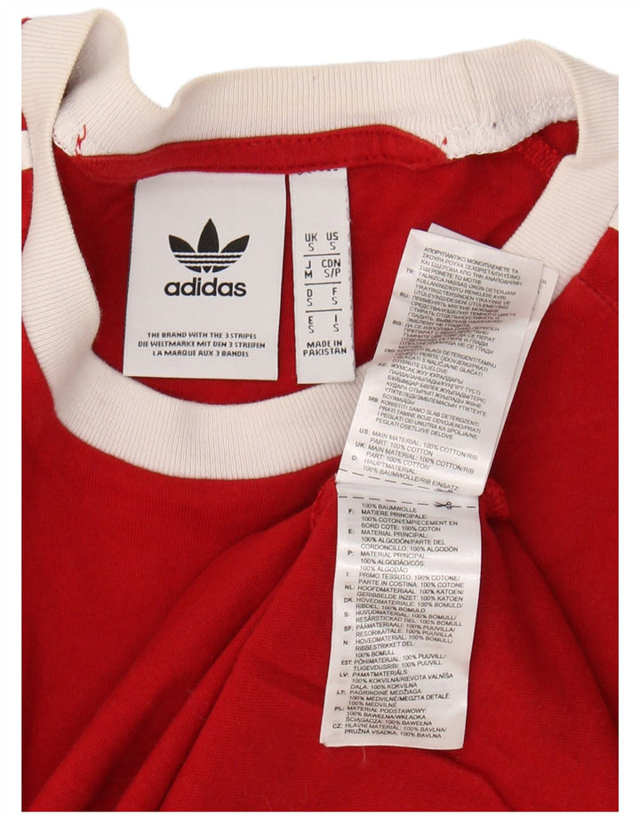 ADIDAS Mens Graphic T-Shirt Top Small Red Cotton