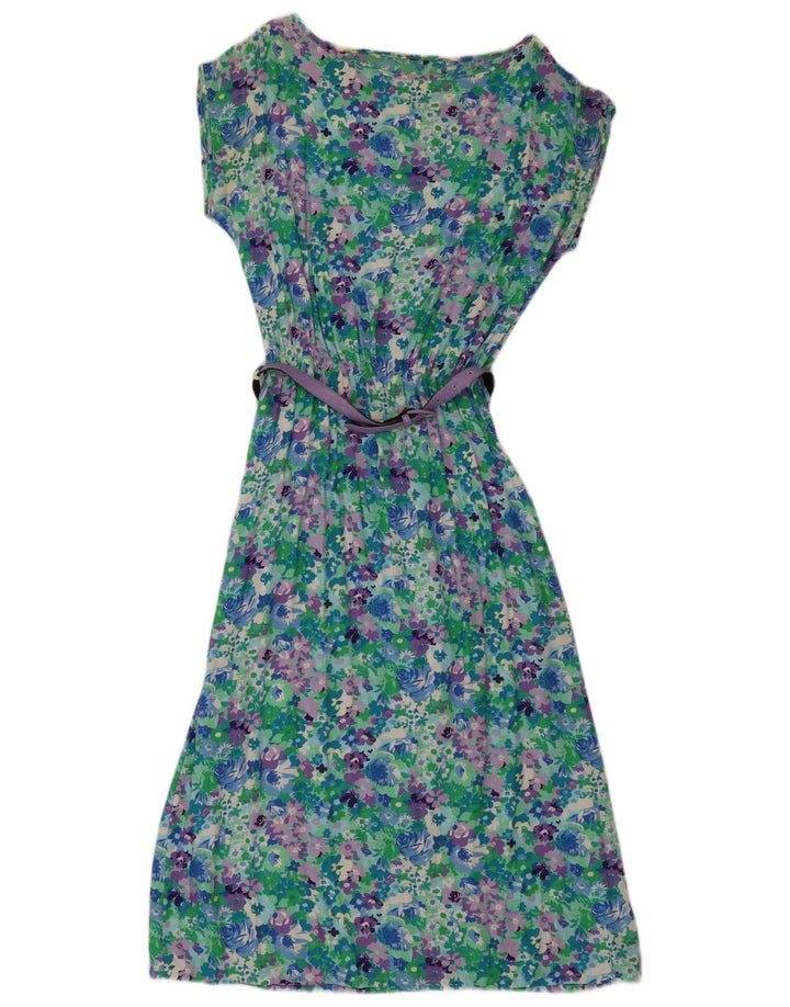 VINTAGE Womens Maxi Dress UK 12 Medium Multicoloured Floral Viscose