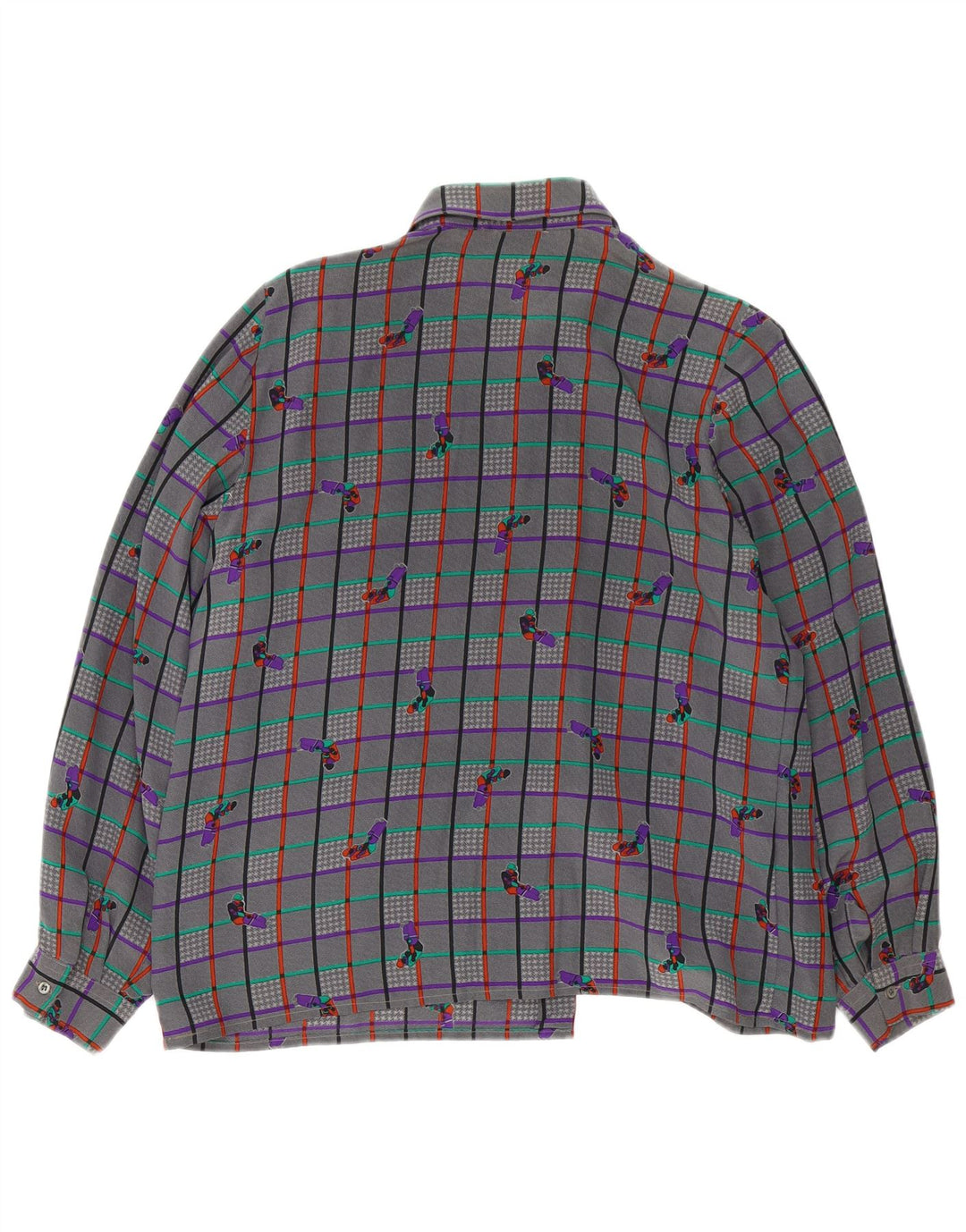 Vintage γυναικείο πουκάμισο μπλούζα UK 18 XL Grey Check