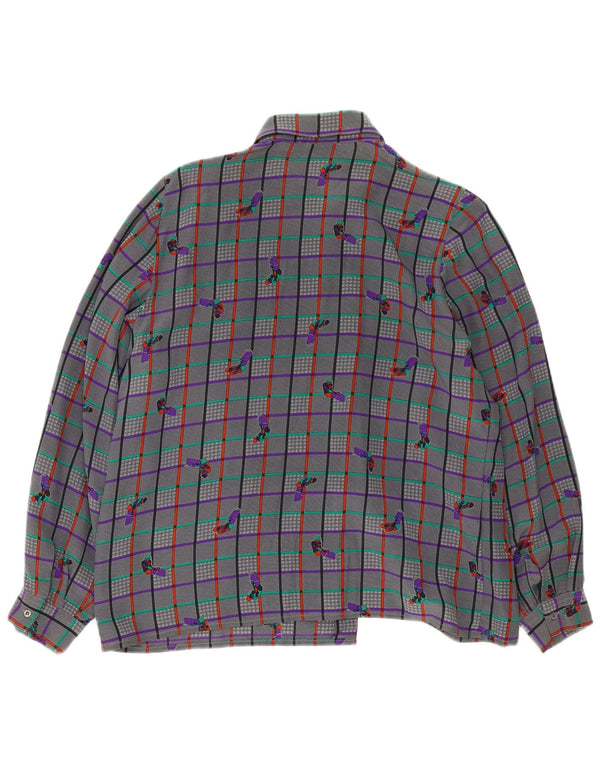 Vintage γυναικείο πουκάμισο μπλούζα UK 18 XL Grey Check