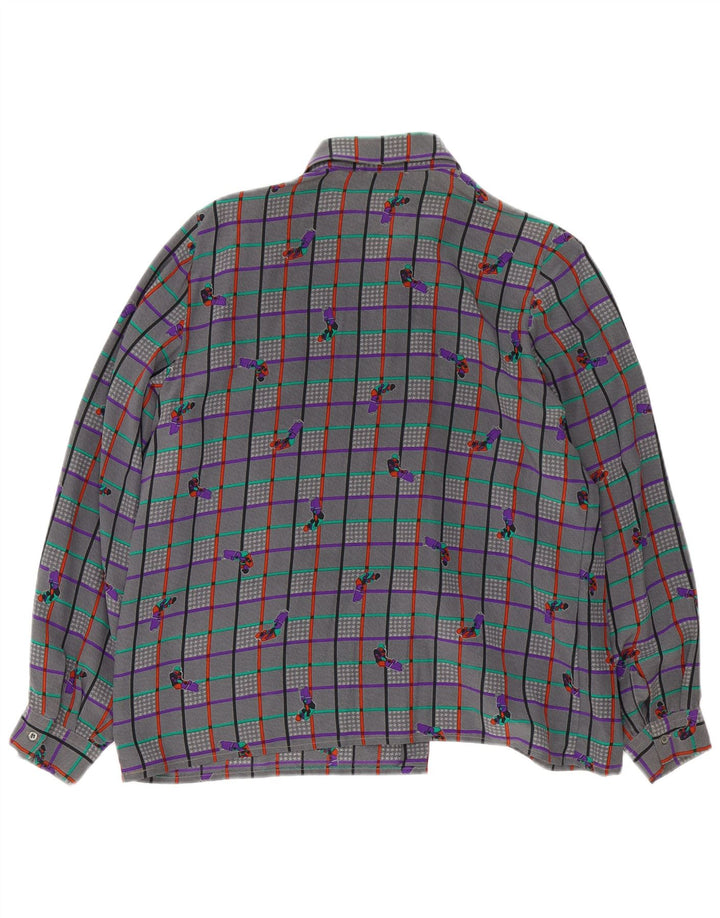 Vintage γυναικείο πουκάμισο μπλούζα UK 18 XL Grey Check