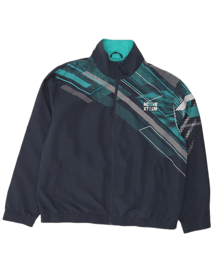Ανδρική αθλητική φόρμα Atlas For Men Top Jacket XL Navy Blue Geometric Polyester