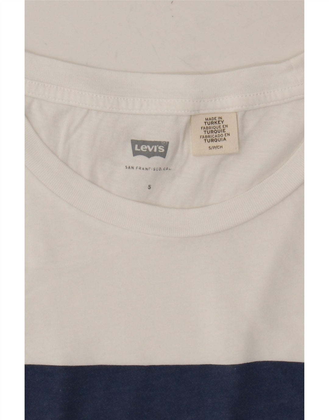 LEVI'S Mens Graphic T-Shirt Top Small White Vintage Levi's and Second-Hand Levi's from Messina Hembry 