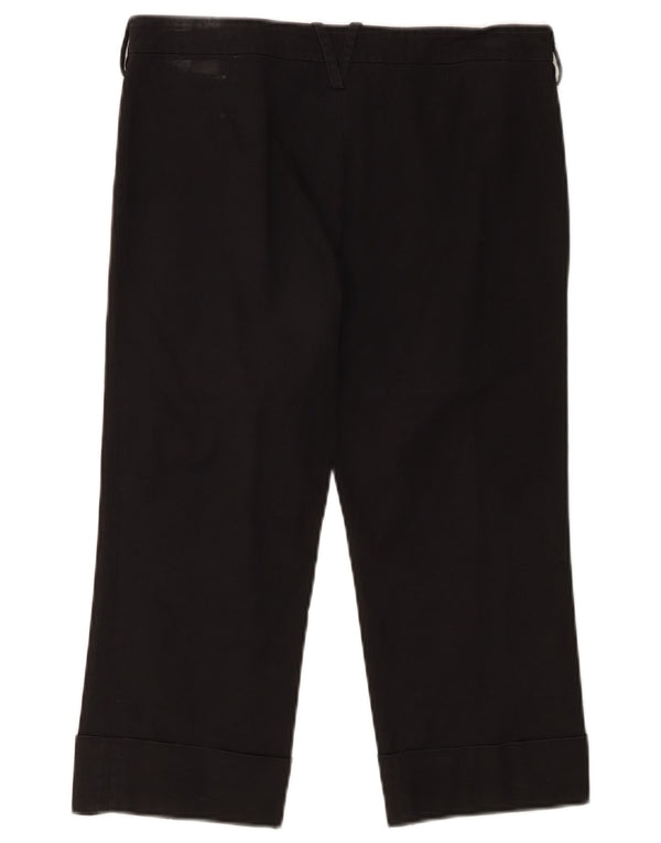 VERSACE Womens Straight Capri Trousers IT 46 Large W30 L20 Black