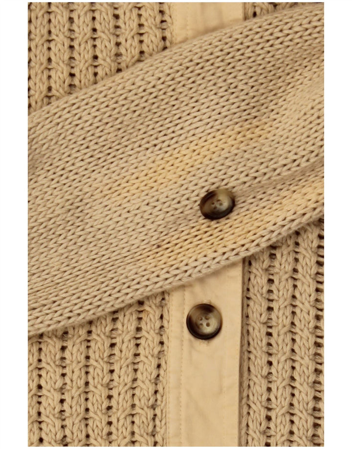 Massimo Dutti Γυναικείο πουλόβερ ζακέτα UK 12 μεσαίο μπεζ βαμβακερό