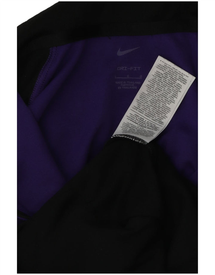 Ανδρικό φούτερ με φερμουάρ Nike, μεγάλο μαύρο χρώμα, πολυεστέρας
