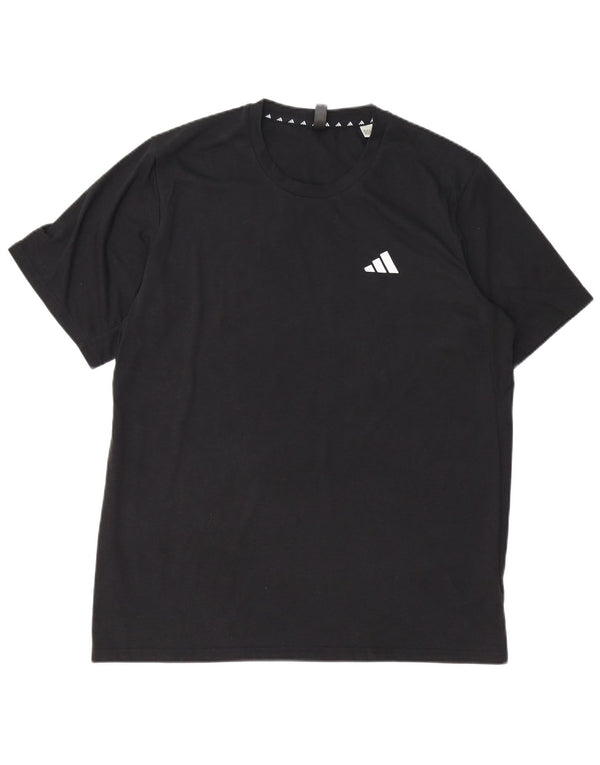 Ανδρικό T-Shirt Aeroready ADIDAS Top Large Μαύρο βαμβακερό