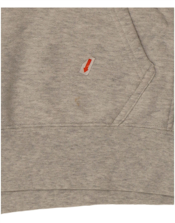 Γυναικεία Adidas Crop Hoodie Jumper UK 14 Medium Grey Cotton