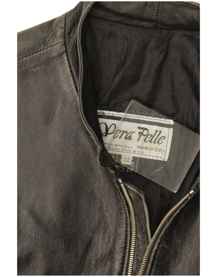 Vintage Ανδρικό Δερμάτινο Μπουφάν UK 38 Medium Black Leather