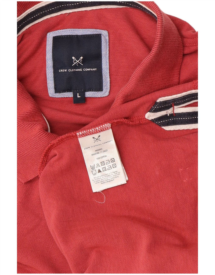Crew Clothing Ανδρικό πουκάμισο πόλο μεγάλο κόκκινο βαμβακερό