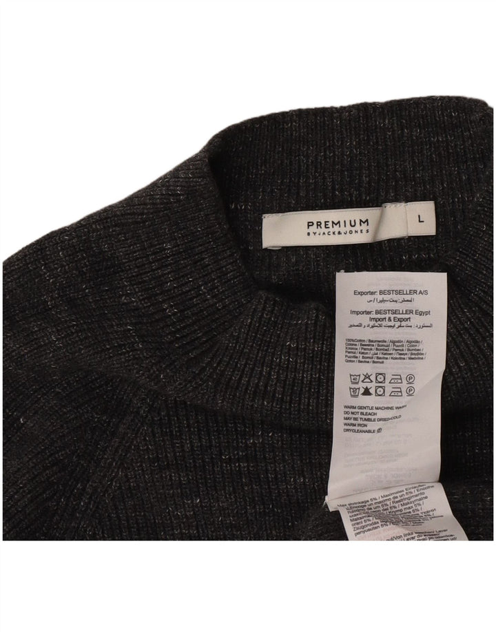 Jack & Jones Ανδρικό πουλόβερ με λαιμό χελώνα από βαμβακερό μεγάλο γκρι