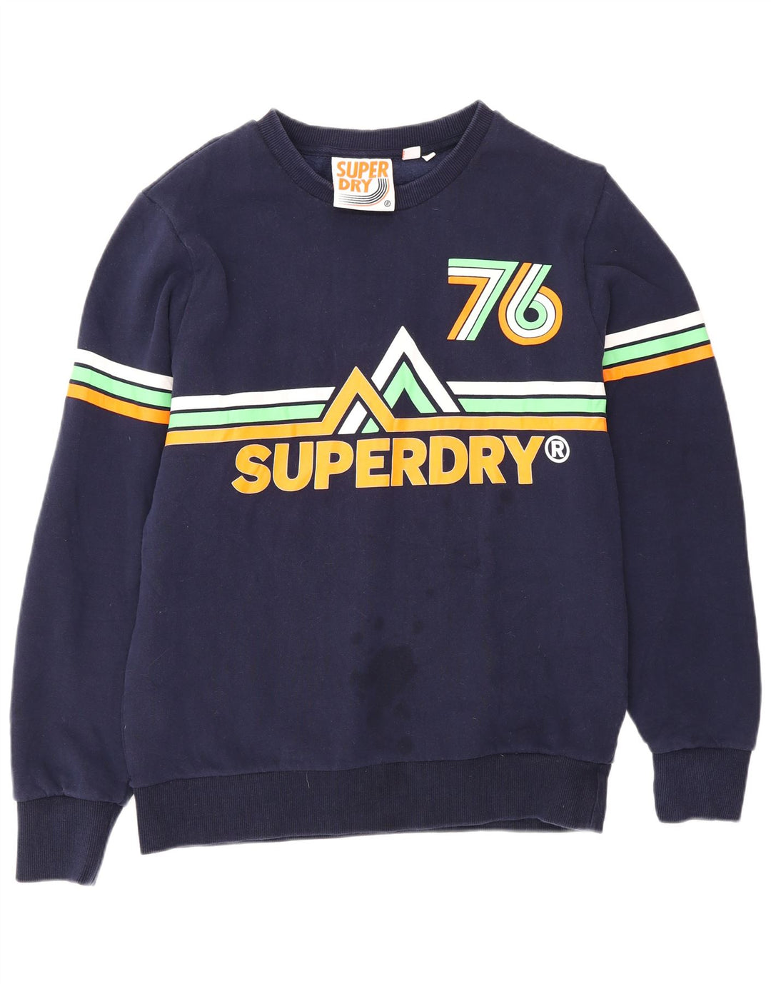 Ανδρικό γραφικό φούτερ Superdry Jumper XL Navy Blue Cotton