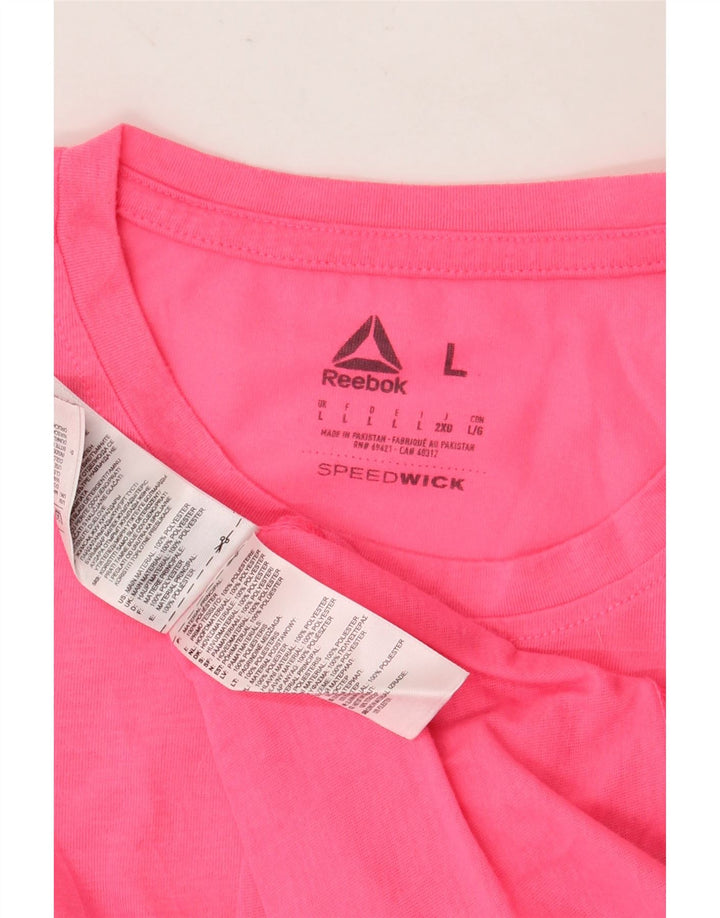 Ανδρικό γραφικό T-Shirt Reebok Top μεγάλο ροζ πολυεστέρα