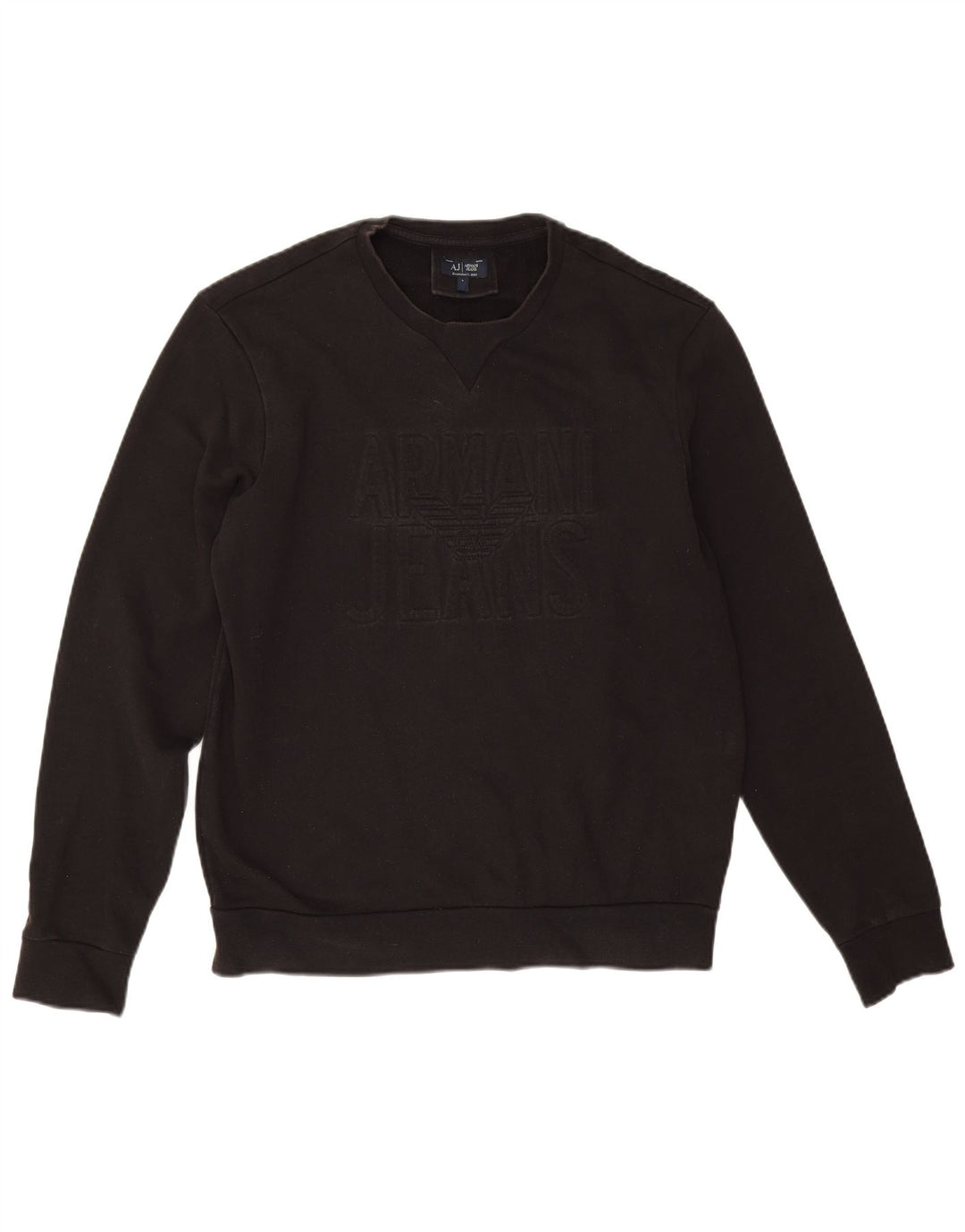 Armani Ανδρικό Φούτερ γραφικό Jumper Μεγάλο Μαύρο Βαμβακερό