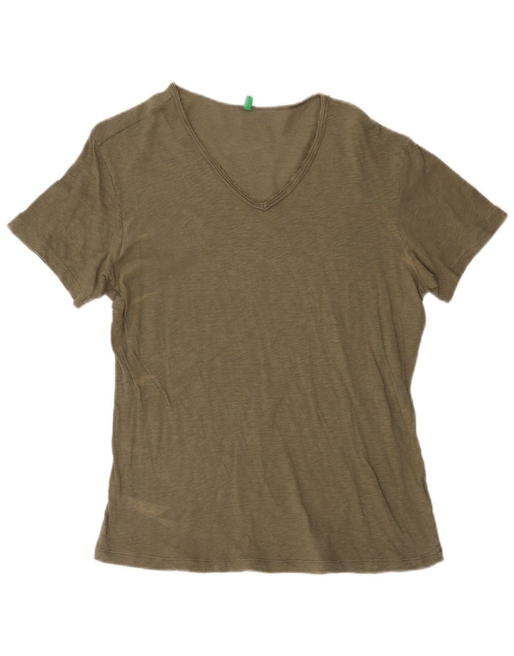 BENETTON Γυναικείο T-Shirt Top UK 16 Large Khaki