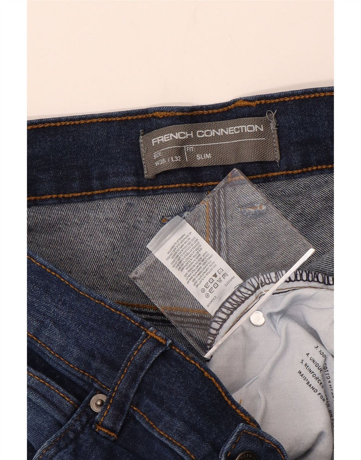 ΓΑΛΛΙΚΗ ΣΥΝΔΕΣΗ Ανδρικό Slim Jeans W36 L32 Μπλε Βαμβακερό