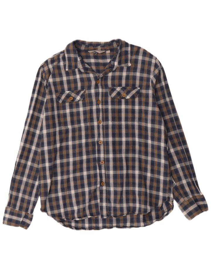 Ανδρικό φανελένιο πουκάμισο Mountain Warehouse XL Blue Check Cotton