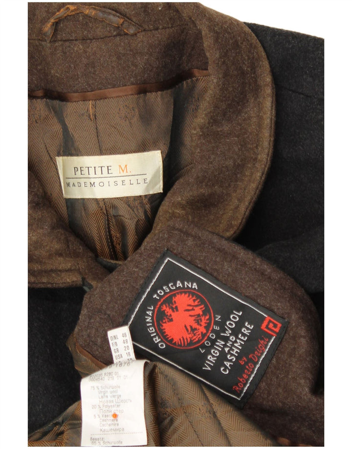 MADEMOISELLE Γυναικείο Petite Poncho Παλτό UK 20 2XL Γκρι παρθένο μαλλί