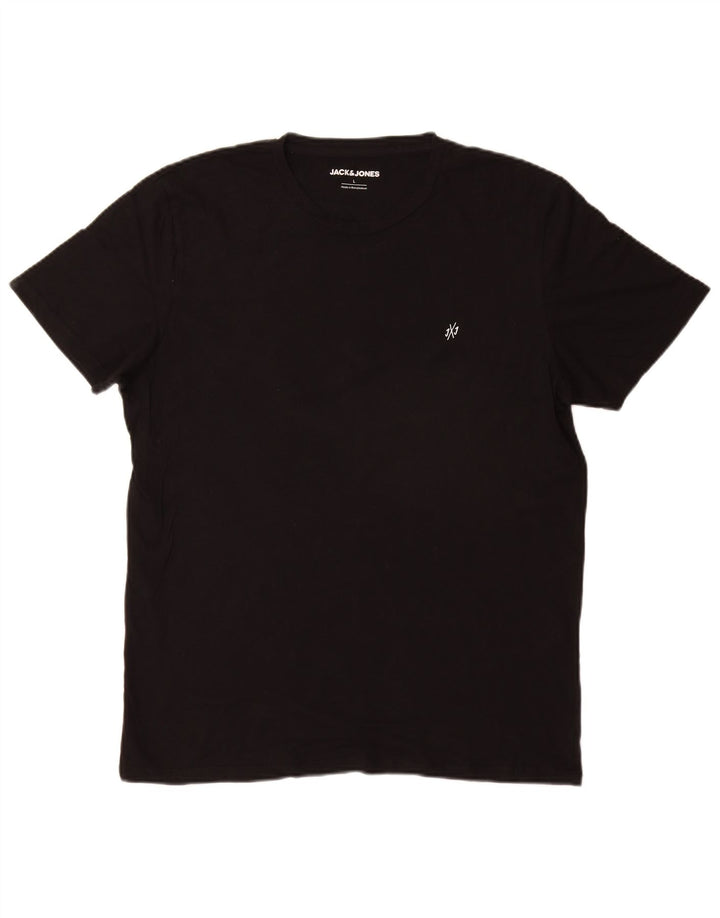 Jack & Jones Ανδρικό T-Shirt Top μεγάλο μαύρο βαμβακερό