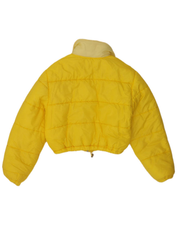 Vintage γυναικείο Crop padded Jacket UK 14 Medium Yellow