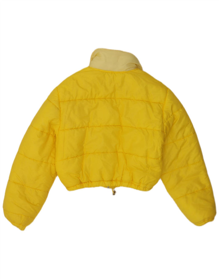 Vintage γυναικείο Crop padded Jacket UK 14 Medium Yellow