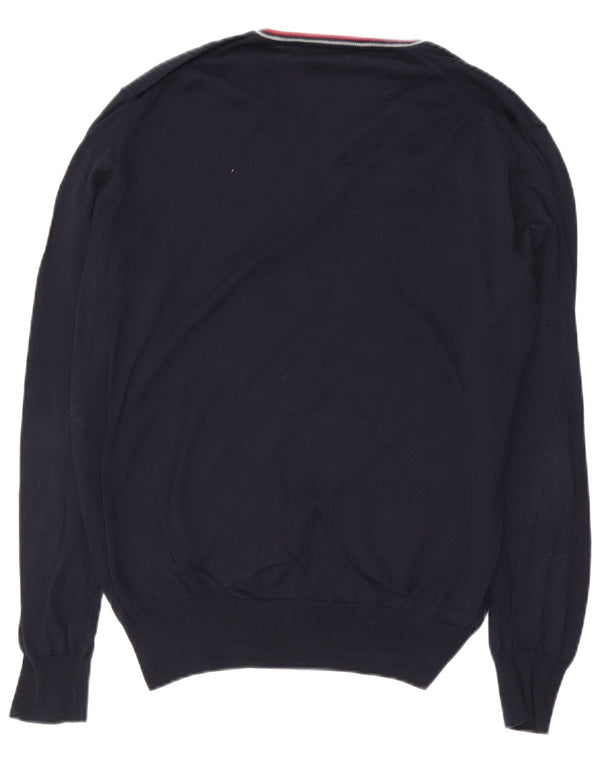 Fred Perry Ανδρικό πουλόβερ με λαιμόκοψη με V λαιμόκοψη XL, μπλε βαμβακερό