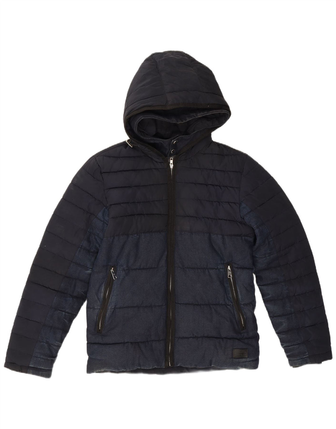 Zara Ανδρικό μπουφάν με κουκούλα UK 36 Small Navy Blue Polyester
