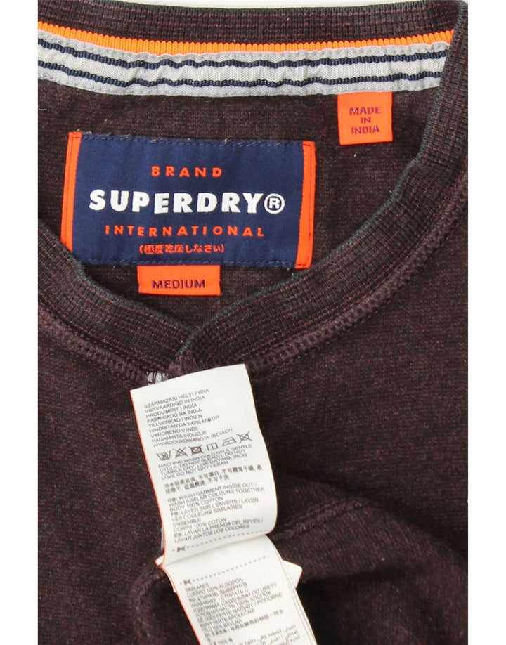 Ανδρικό τοπ SUPERDRY Μακρυμάνικο μεσαίο βαμβακερό μπορντό