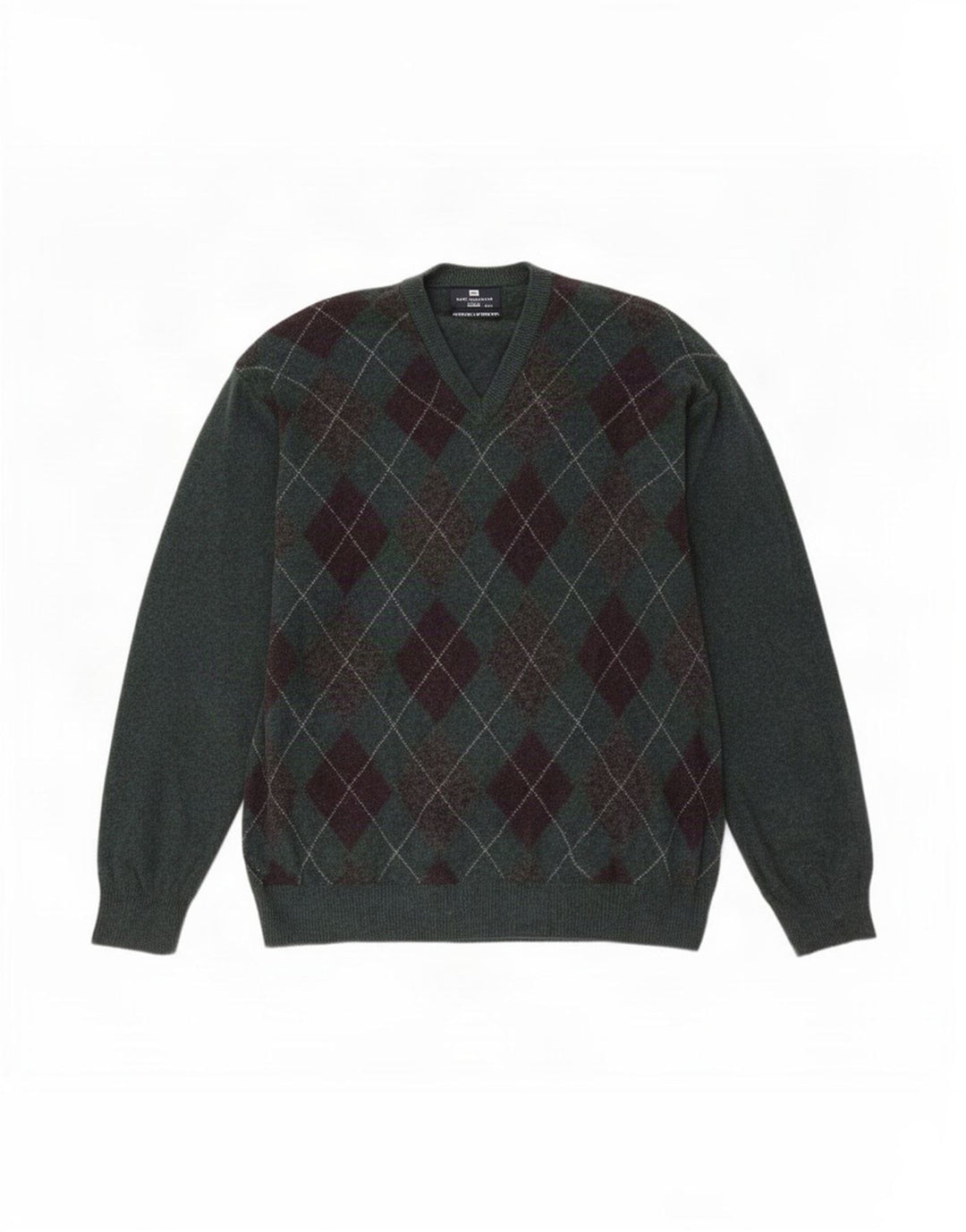 Ανδρικό πουλόβερ Marks & Spencer Blue Harbor με λαιμόκοψη 2XL πράσινο