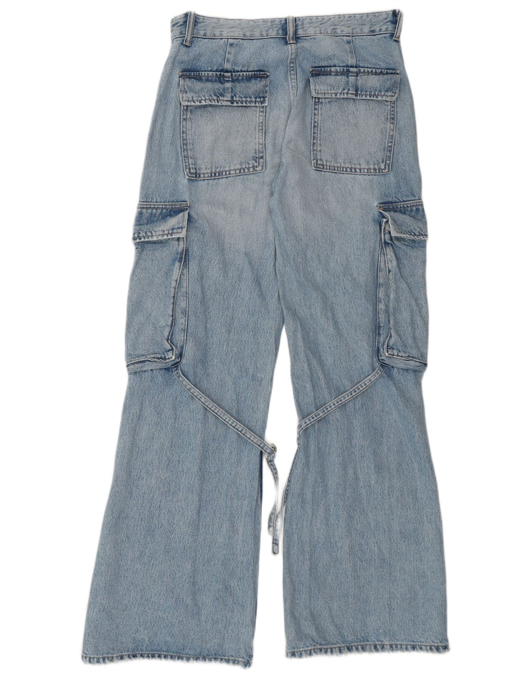 Γυναικείο τζιν ZARA Cargo Flared EU 36 XS W26 L32 Μπλε βαμβακερό