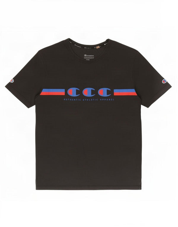 Ανδρικό γραφικό T-Shirt Champion Top μεγάλο μαύρο βαμβακερό
