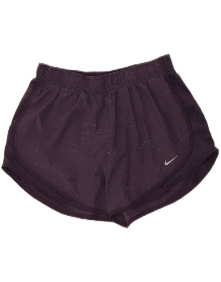 Γυναικείο αθλητικό σορτς NIKE Dri Fit UK 14 μεσαίου πορφυρού πολυεστέρα