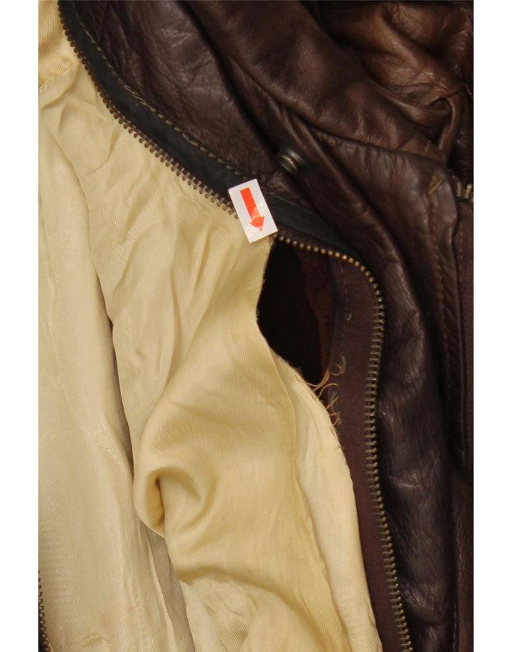 VINTAGE Ανδρικό Δερμάτινο Μπουφάν UK 42 XL Καφέ