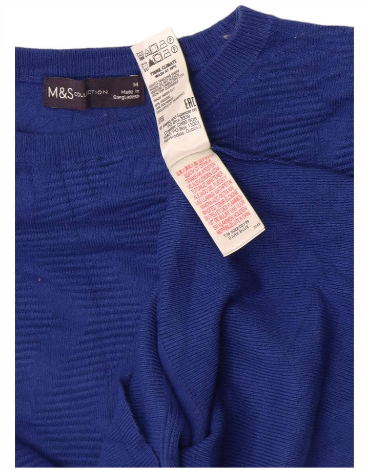 Marks & Spencer Γυναικείο πουλόβερ με λαιμόκοψη UK 14 μεσαίου μπλε γεωμετρικό