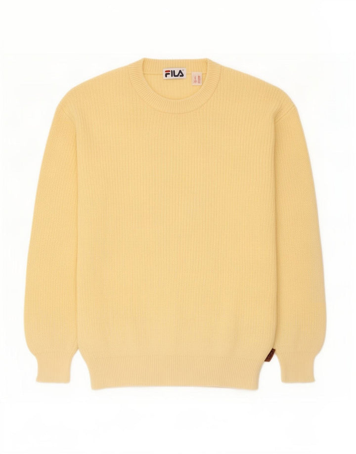 Ανδρικό πουλόβερ Fila Crew Neck Jumper IT 50 Μεσαίο κίτρινο βαμβακερό