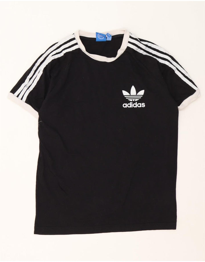 Ανδρικό T-Shirt Adidas Τοπ μεσαίο μαύρο βαμβακερό