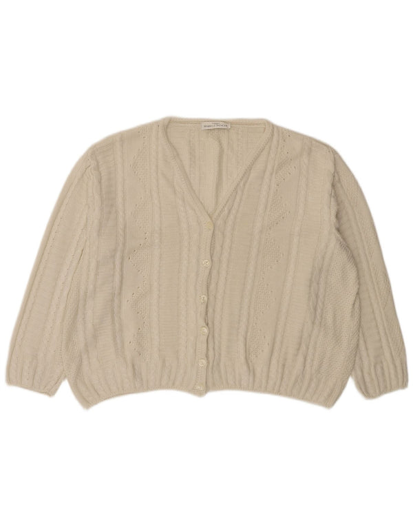 Marks & Spencer Γυναικείο πουλόβερ με ζακέτα UK 18 XL Λευκό