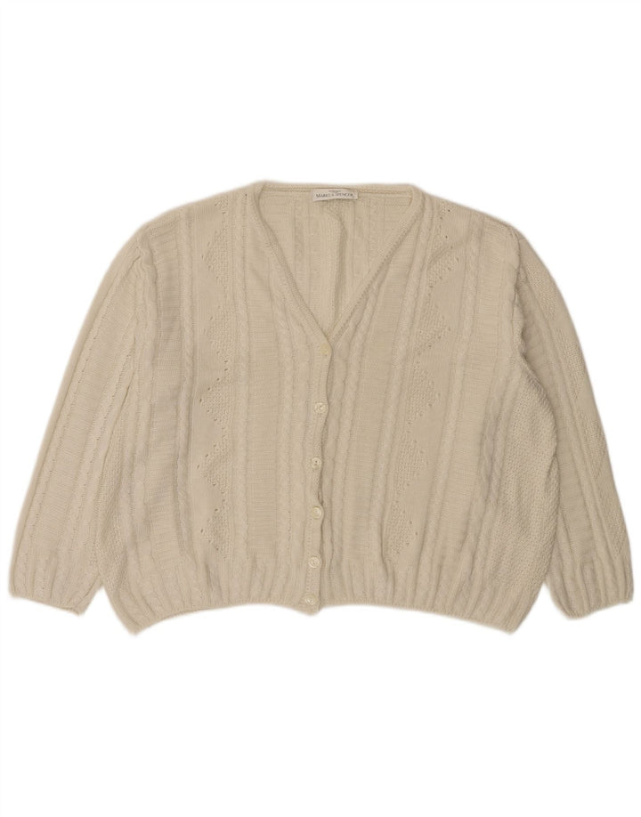 Marks & Spencer Γυναικείο πουλόβερ με ζακέτα UK 18 XL Λευκό