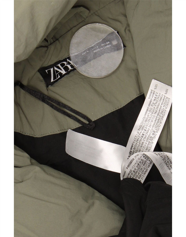 Zara γυναικείο παλτό με κουκούλα μεγάλου μεγέθους, 10 μικρό πράσινο πολυαμίδιο