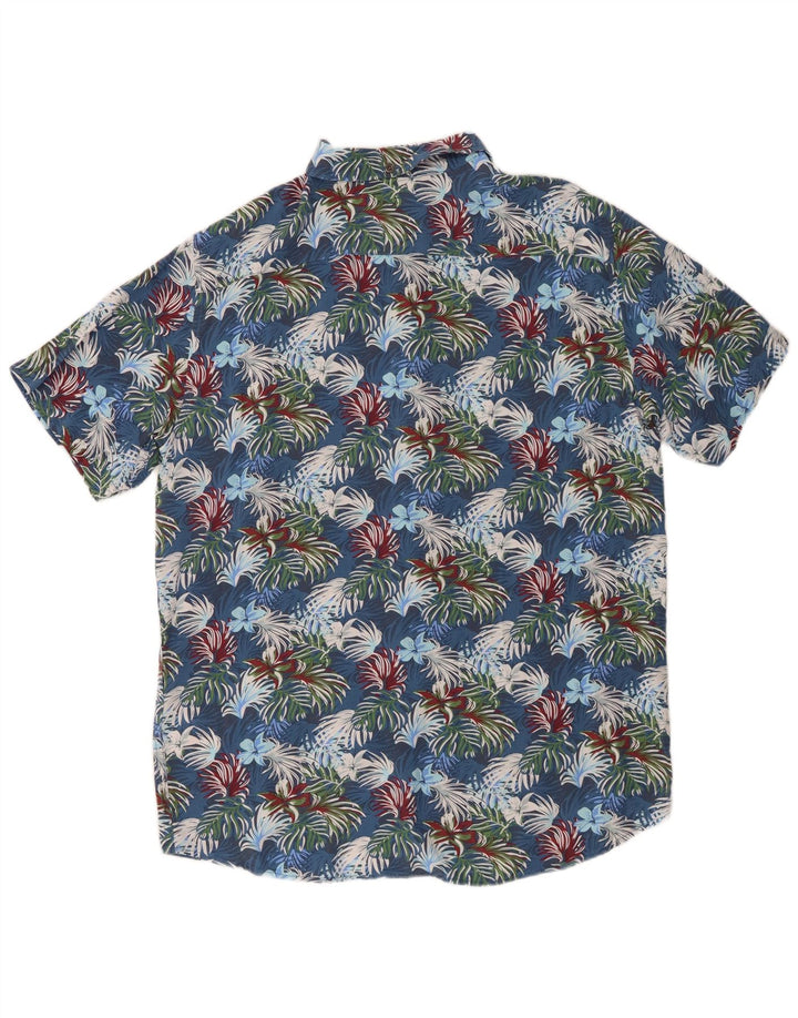 Ανδρικό κοντομάνικο πουκάμισο Mistral IT 48 Medium Blue Floral Viscose