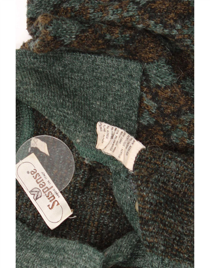 Suspense Ανδρικό πουλόβερ με λαιμόκοψη IT 50 Medium Green Argyle/Diamond