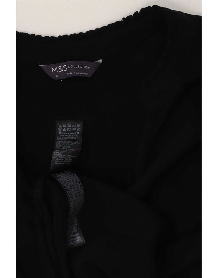 Marks & Spencer Γυναικεία Μπλούζα Oversized Top UK 16 Large Black Viscose