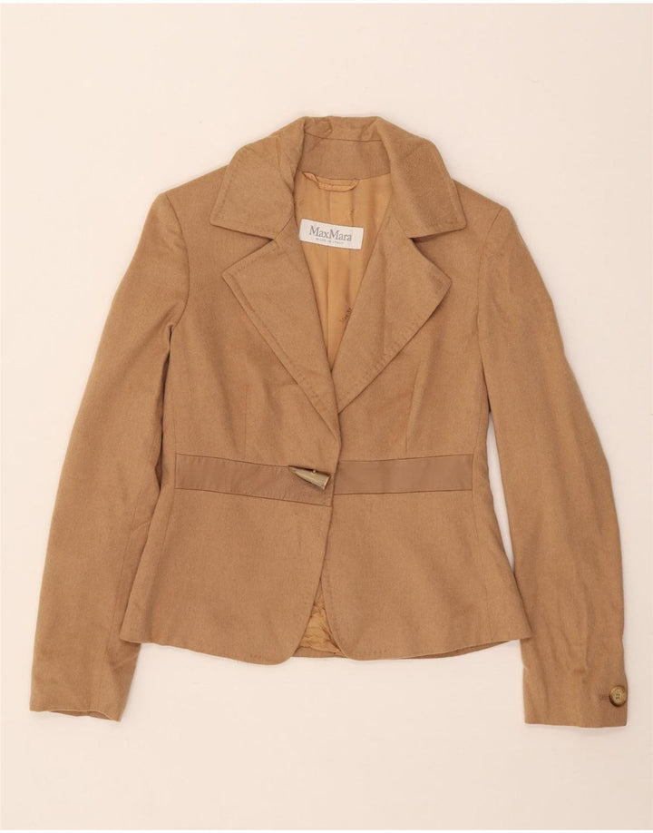 Max Mara Γυναικείο σακάκι με 1 κουμπί UK 8 Small Beige Camelhair