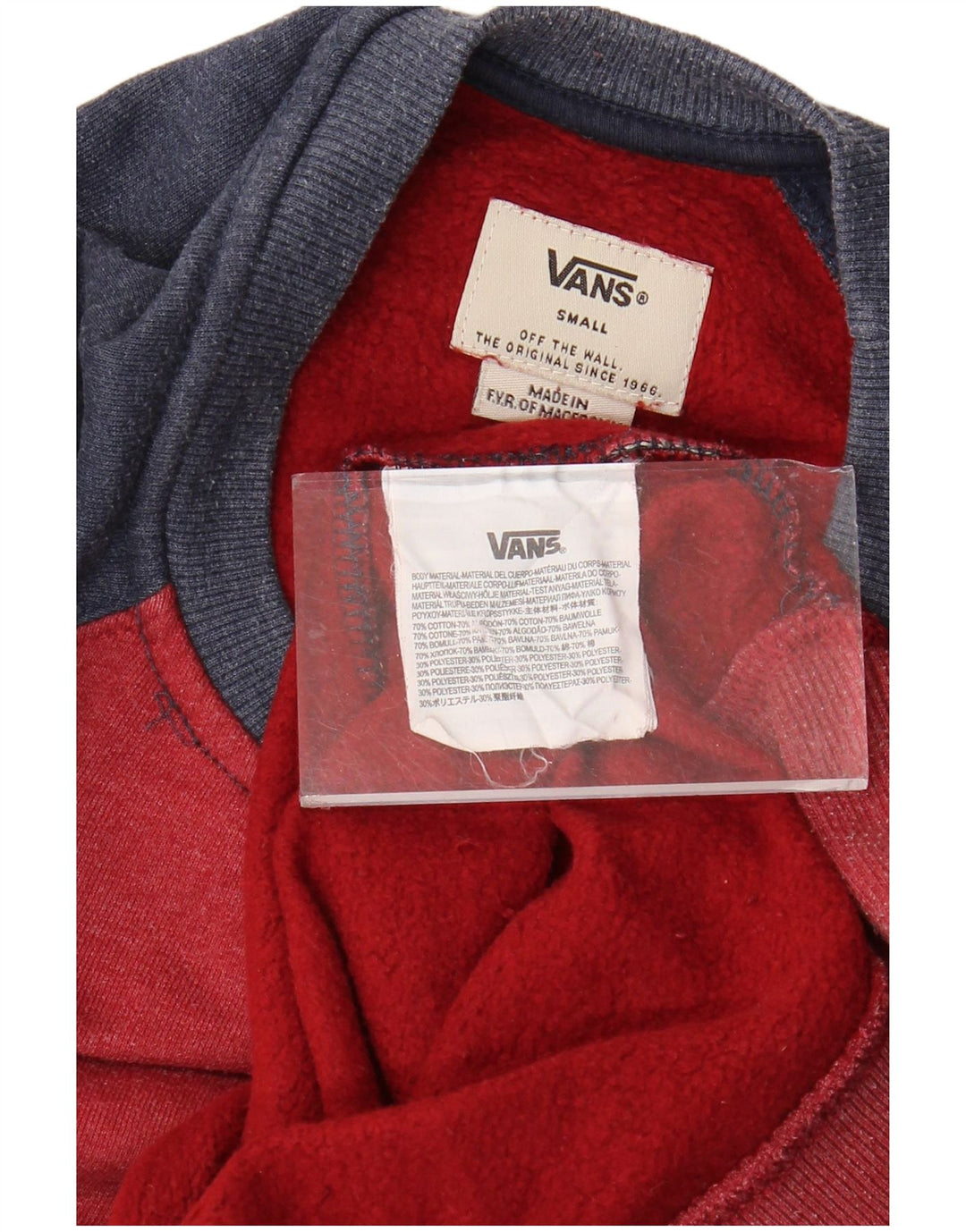 Ανδρικό φούτερ VANS Jumper Small Red Colourblock Βαμβακερό