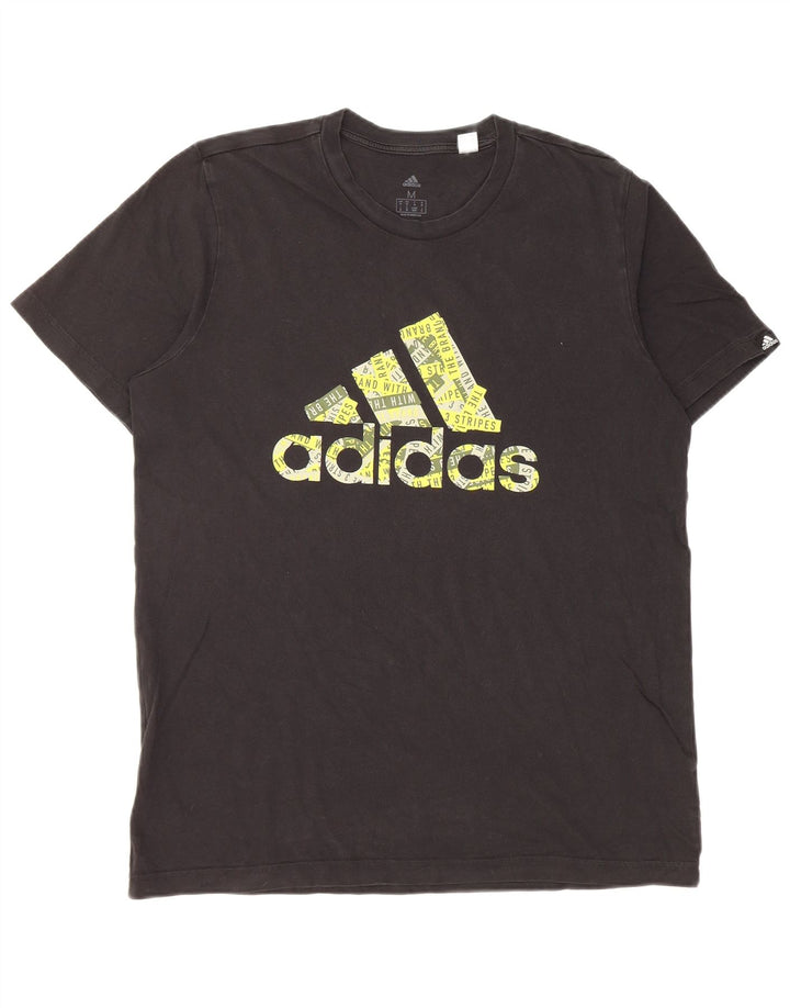 Ανδρικό γραφικό T-Shirt Adidas Top Μεσαίο μαύρο βαμβακερό